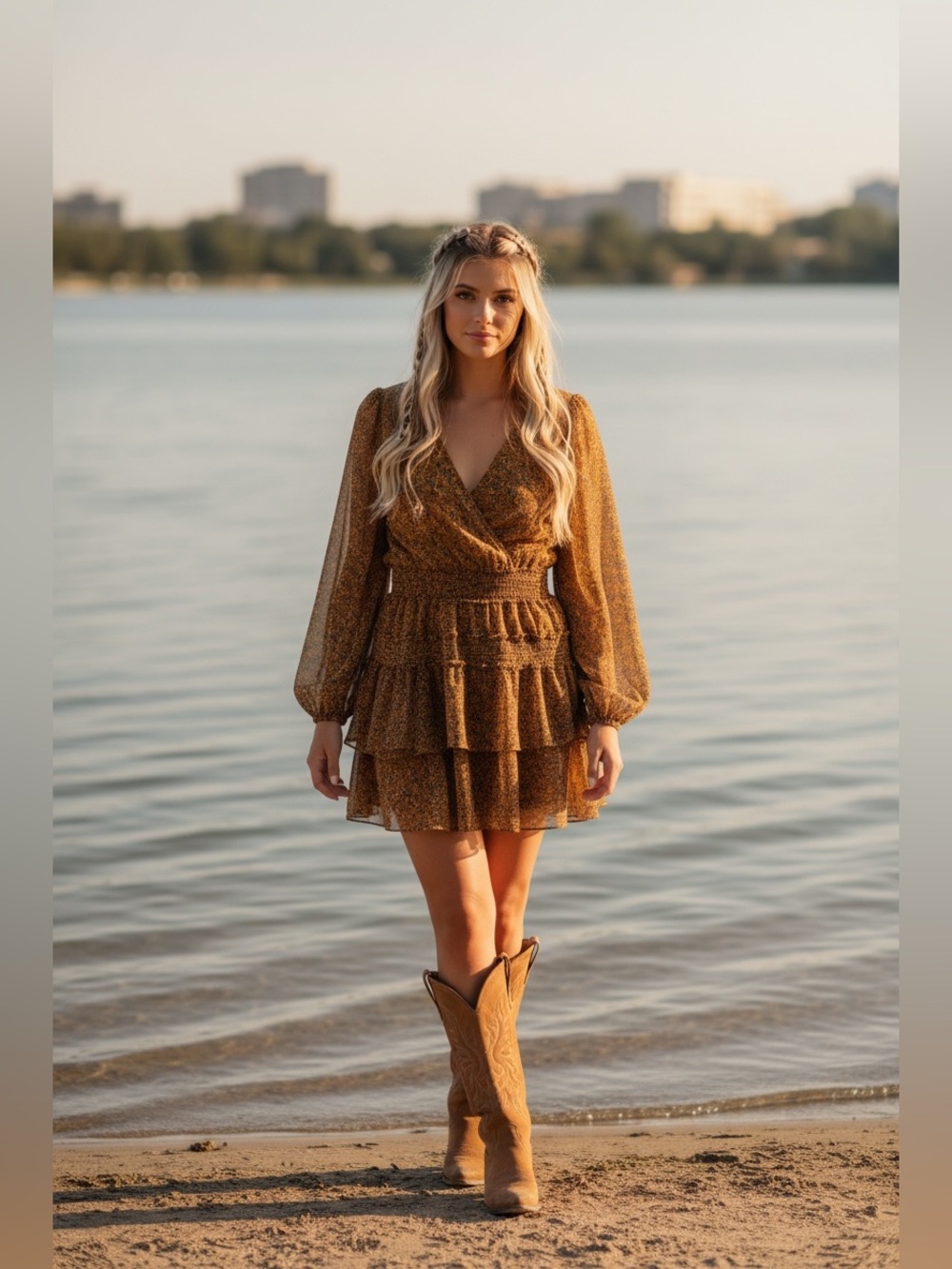 Socialite Flowered Dress with Ruffles